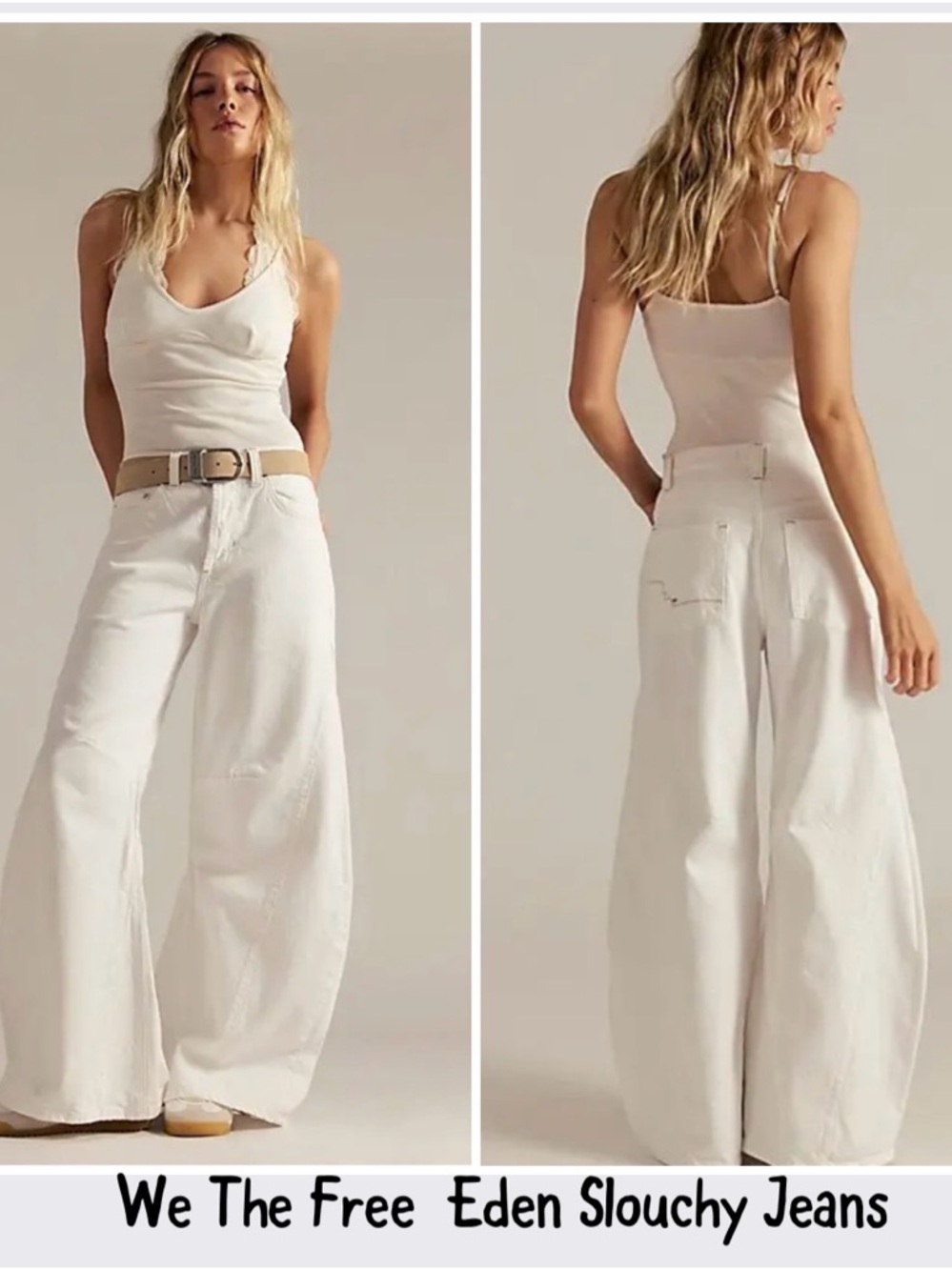We The Free Eden Slouchy Jeans in White Size 24 S